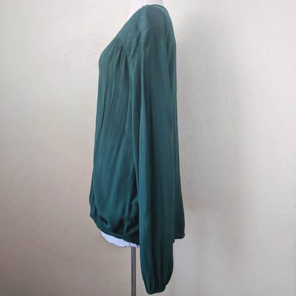 Evergreen Embroidered X Neck Peasant Top Katie K - Picture 7 of 8